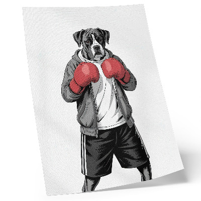Wandposter Boxerhund-Boxhandschuhe im sportlichen Stil