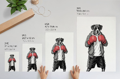 Wandposter Boxerhund-Boxhandschuhe im sportlichen Stil
