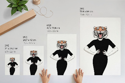 Kunstdruck leinwand Surrealistische Kombination aus Tiger und Kleid