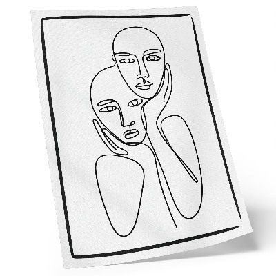 Wandposter Gesichtskonturen, schwarze Linien, Minimalismus, Eleganz