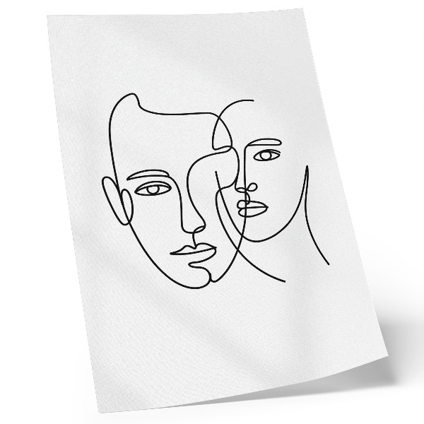 Poster Minimalistische Porträts, Linienkunst, Tiefe, Emotionen
