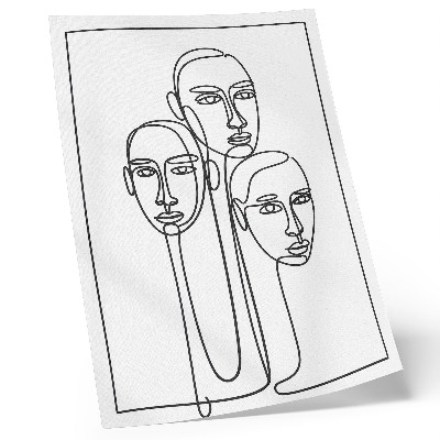 Kunstdruck leinwand Gesichter in Linienzeichnungstechnik, Minimalismus, Eleganz