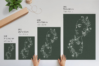 Poster Zarte Linien, Blumen, moderne Komposition