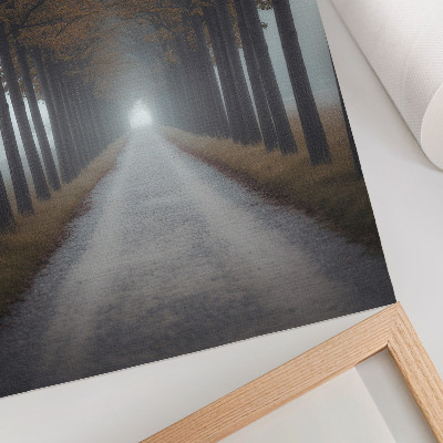Kunstdruck leinwand Herbstlicher Nebel in einer Gasse, symmetrische, harmonische Komposition