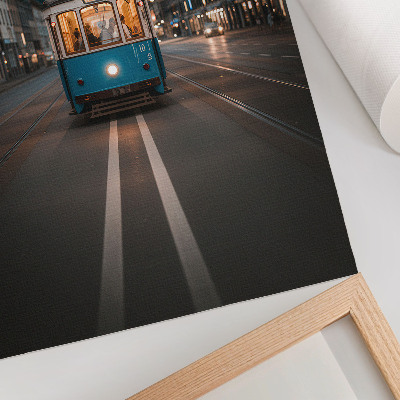 Kunstdruck leinwand Abendliche Straßenbahnlichter, Retro-Energie