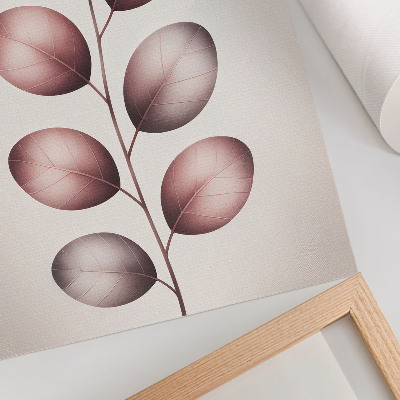 Kunstdruck leinwand Zweig mit rosa Blättern, minimalistische Leichtigkeit