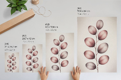 Kunstdruck leinwand Zweig mit rosa Blättern, minimalistische Leichtigkeit
