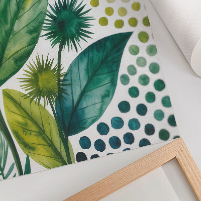 Kunstdruck leinwand Grüne Blätter, Punkte, Natur, Frische, Boho