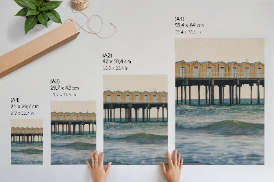Kunstdruck leinwand Gelbe Häuser am Meer, Modernität und Frieden