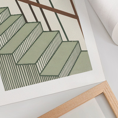 Poster Treppengeometrie, Dynamik, Minimalismus, Eleganz