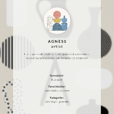 Wandposter Schwarze Form, roter Kreis, heller Hintergrund