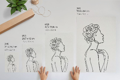 Wandposter Eine minimalistische Darstellung einer weiblichen Silhouette