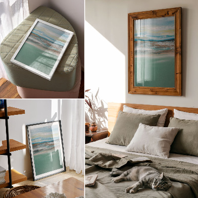 Wandposter Harmony blau grün creme abstrakt