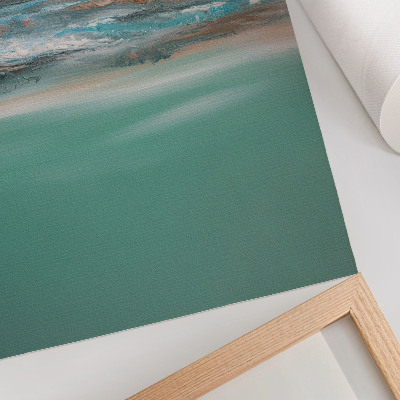 Wandposter Harmony blau grün creme abstrakt