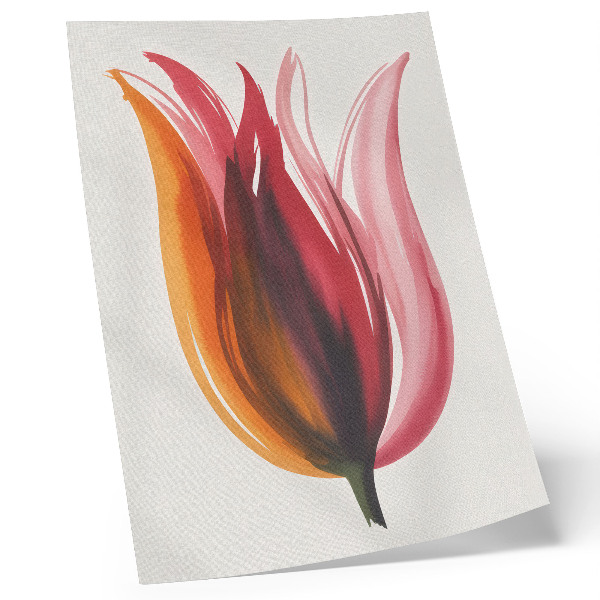 Poster Abstrakte Blume in Rot, Rosa und Orange