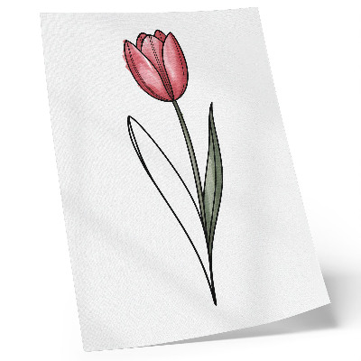 Poster Rosa Tulpe, schlichte Kontur, Leichtigkeit