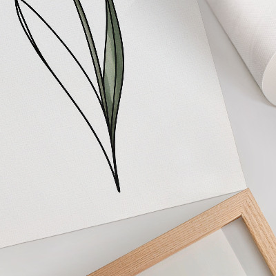 Poster Rosa Tulpe, schlichte Kontur, Leichtigkeit