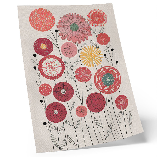 Kunstdruck leinwand Farbenfrohe geometrische Blumen im modernen Stil