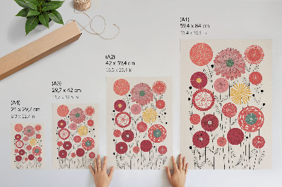 Kunstdruck leinwand Farbenfrohe geometrische Blumen im modernen Stil