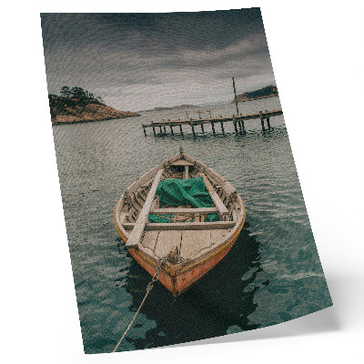 Wandposter Ein Boot in der Bucht, eine friedliche Atmosphäre und natürlicher Charme