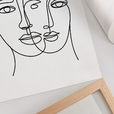Poster Zweidimensionale Gesichter verkörpern moderne Eleganz