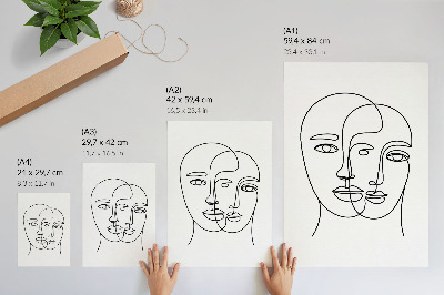 Poster Zweidimensionale Gesichter verkörpern moderne Eleganz