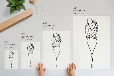 Wandposter Minimalistisches Paardesign mit Herzlinie