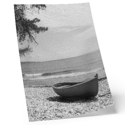 Poster Boot am Strand, Wellen, Himmel, Harmonie, Frieden