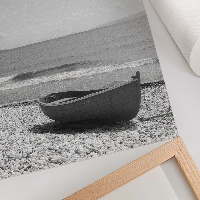 Poster Boot am Strand, Wellen, Himmel, Harmonie, Frieden