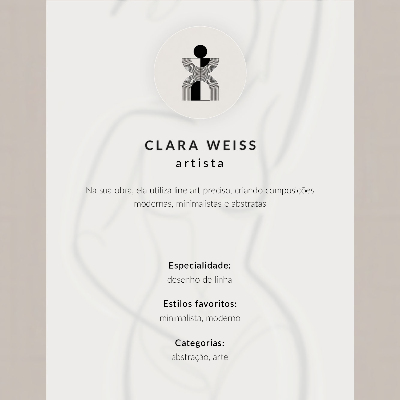 Poster Linienzeichnung mit Person und Blume, schlichte Eleganz