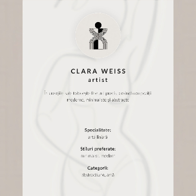 Poster Linienzeichnung mit Person und Blume, schlichte Eleganz