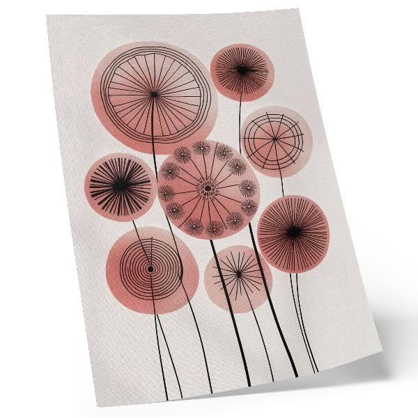 Kunstdruck leinwand Geometrische Kreise, rosa und schwarzer Minimalismus