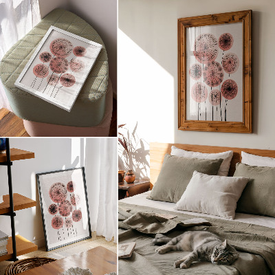 Kunstdruck leinwand Geometrische Kreise, rosa und schwarzer Minimalismus