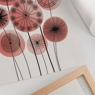 Kunstdruck leinwand Geometrische Kreise, rosa und schwarzer Minimalismus