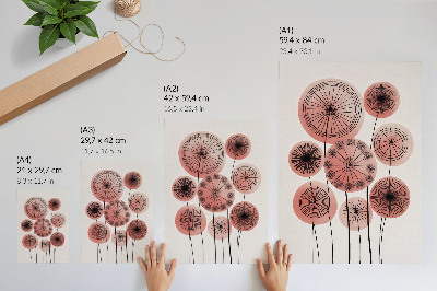 Kunstdruck leinwand Geometrische Kreise, rosa und schwarzer Minimalismus