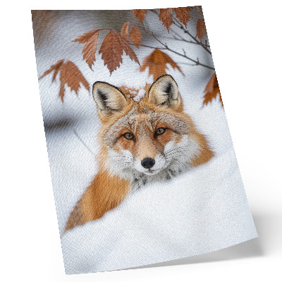 Wandposter Fuchs in einer Winterlandschaft, natürliche Schönheit und Kontrast
