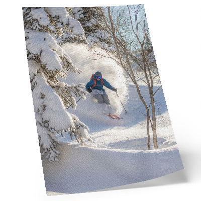 Kunstdruck leinwand Skifahrer in der winterlichen Walddynamik Schnee