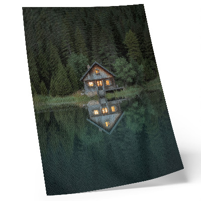 Kunstdruck leinwand Spiegelung der Berghütte – Naturblick
