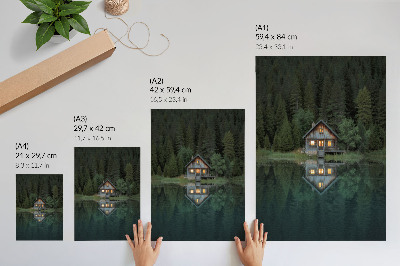 Kunstdruck leinwand Spiegelung der Berghütte – Naturblick