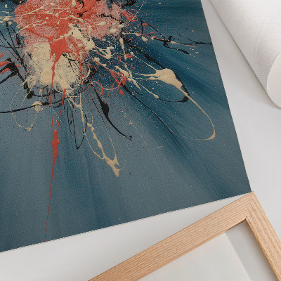 Wandposter Dynamischer blauer, rosafarbener, schwarzer und cremefarbener Akzent
