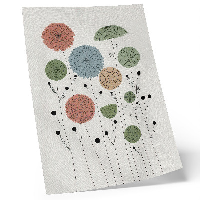 Kunstdruck leinwand Geometrische Blumen in Pastelltönen, modern