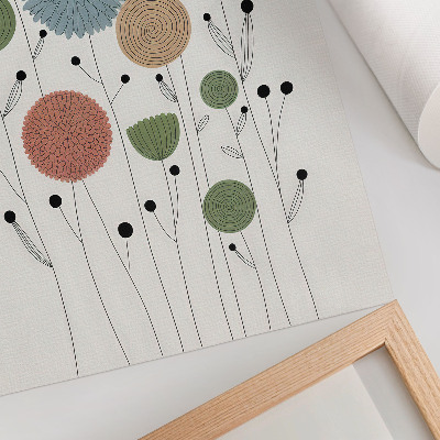Kunstdruck leinwand Geometrische Blumen in Pastelltönen, modern