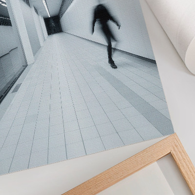 Kunstdruck leinwand Moderner Flur in Weiß- und Grautönen