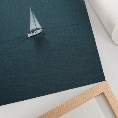 Kunstdruck leinwand Eine Yacht auf ruhiger See, eine minimalistische Komposition