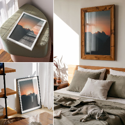 Kunstdruck leinwand Berge Sonnenuntergang Magie Frieden