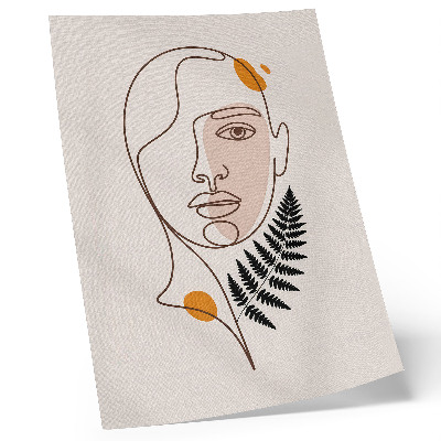Wandposter Minimalistisches Gesicht mit Blattelement