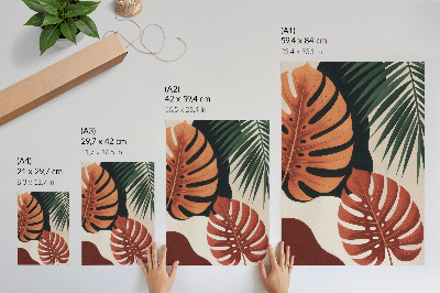 Kunstdruck leinwand Tropische Blätter, leuchtende Farben, Modernität