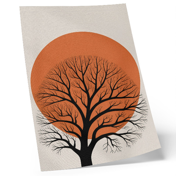Poster Minimalistischer Baum, starker Kontrast, harmonische Komposition