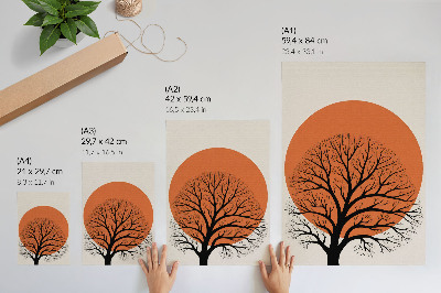 Poster Minimalistischer Baum, starker Kontrast, harmonische Komposition