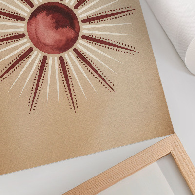 Poster Boho-Stil, strahlende Sonne, warme Farbtöne